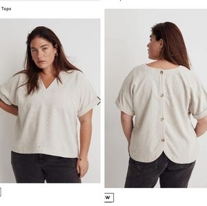NWT Madewell Renata corduroy v-neck top in Harvest Moon size XL